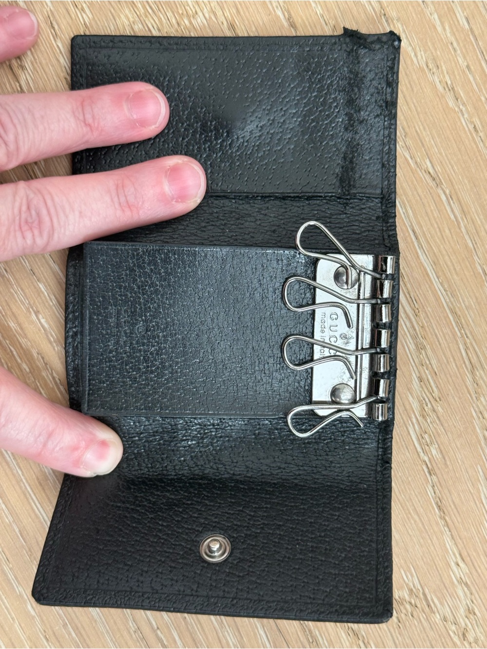 Gucci Black Leather Key & Card Holder with sherry line - Picture 3 of 5